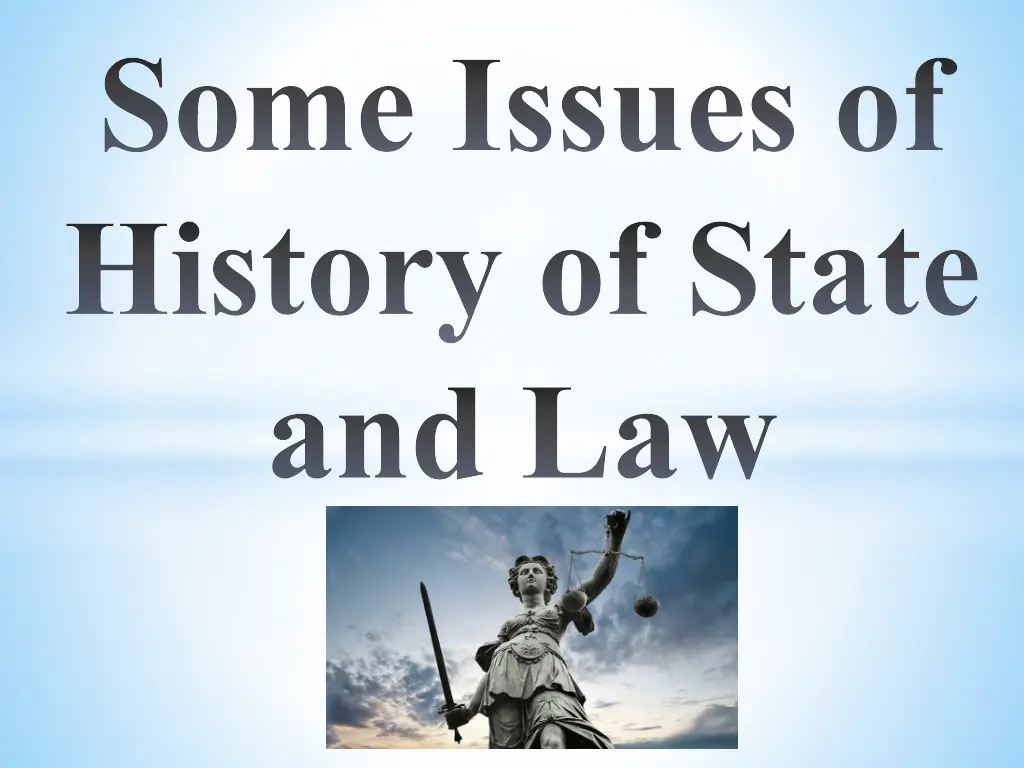 some issues of history of state and law n.w