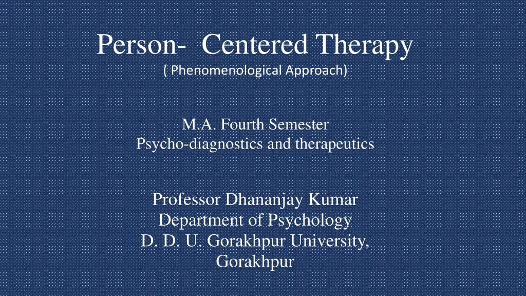 person centered therapy phenomenological approach n.w