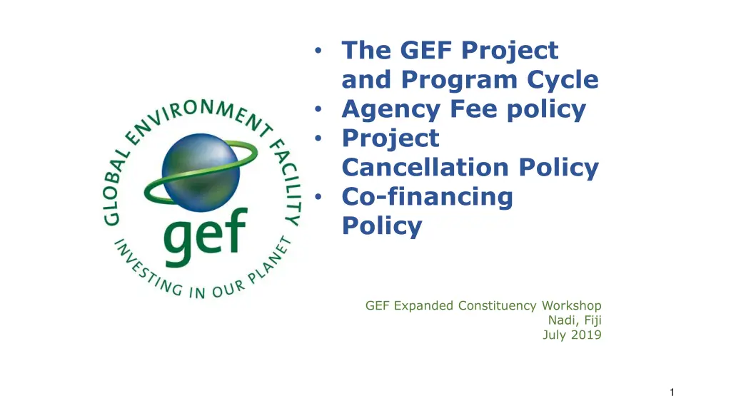 the gef project and program cycle agency n.w