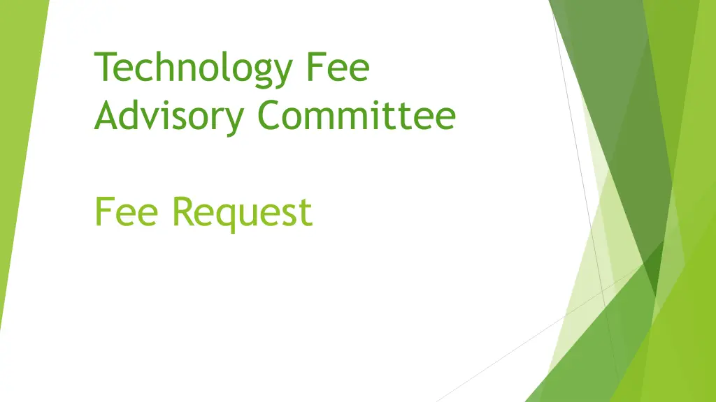 technology fee advisory committee n.w