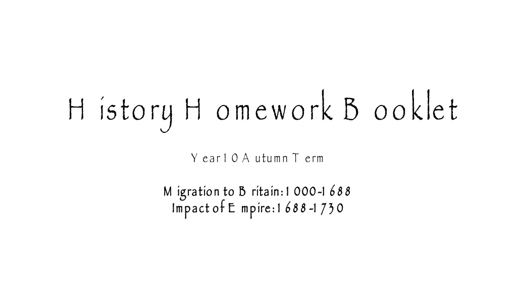h istory h omework b ooklet n.w
