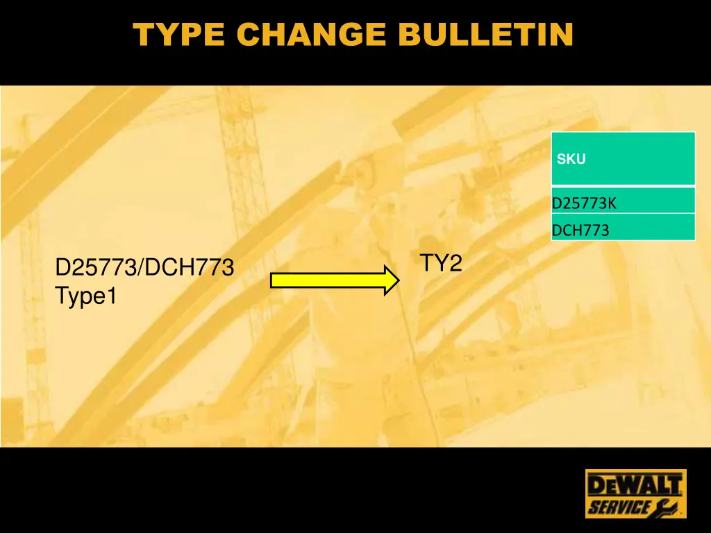 type change bulletin n.w
