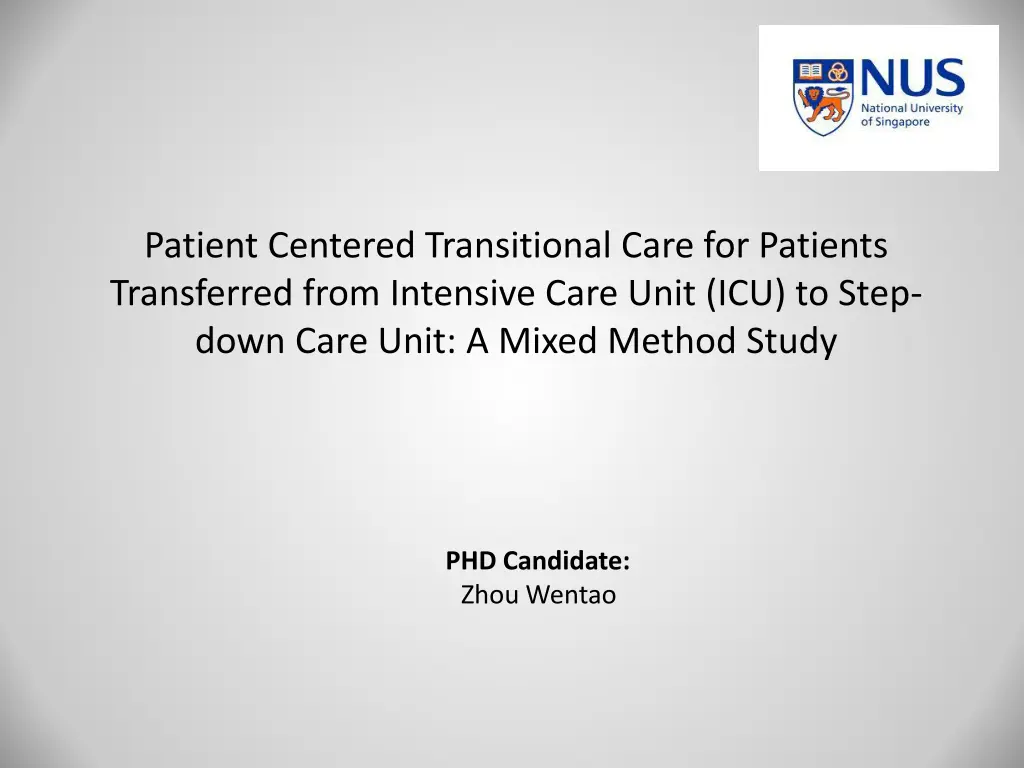 patient centered transitional care for patients n.w