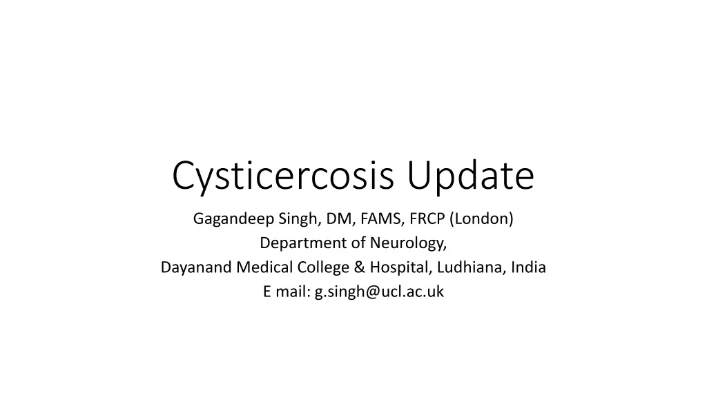 cysticercosis update n.w