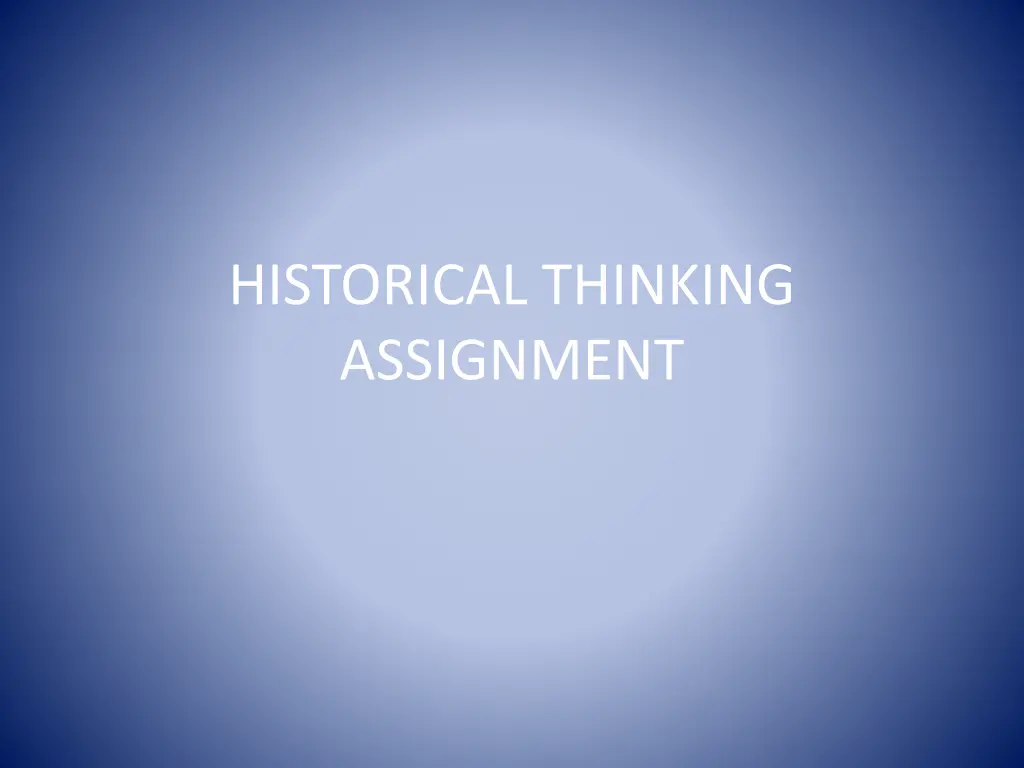 historical thinking assignment n.w