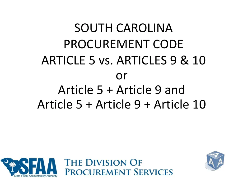 south carolina procurement code article n.w
