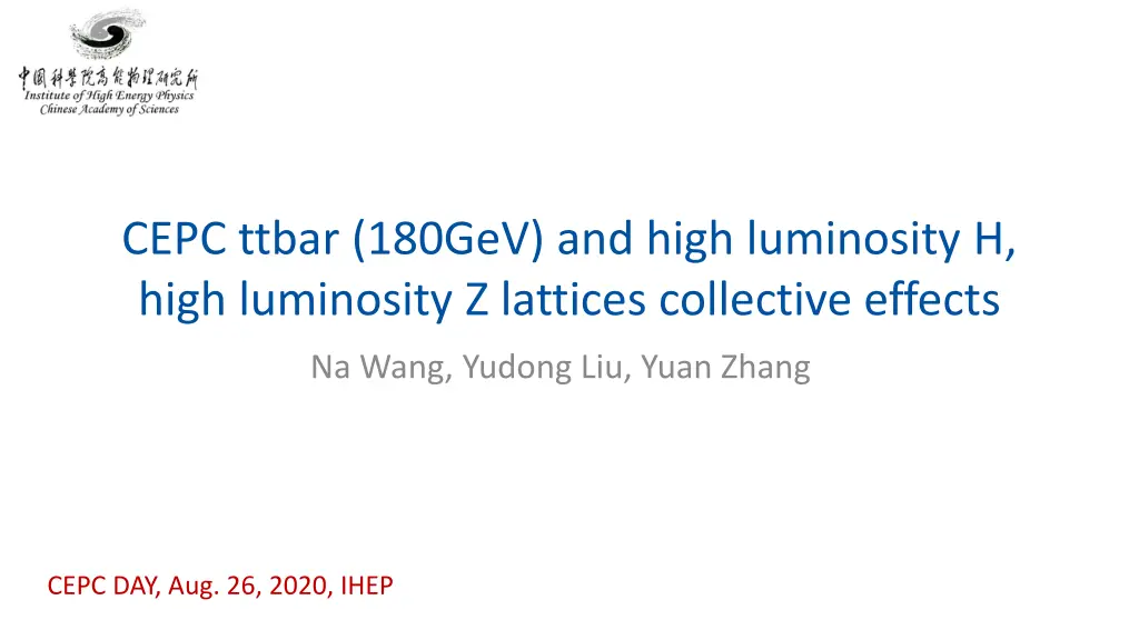cepc ttbar 180gev and high luminosity h high n.w