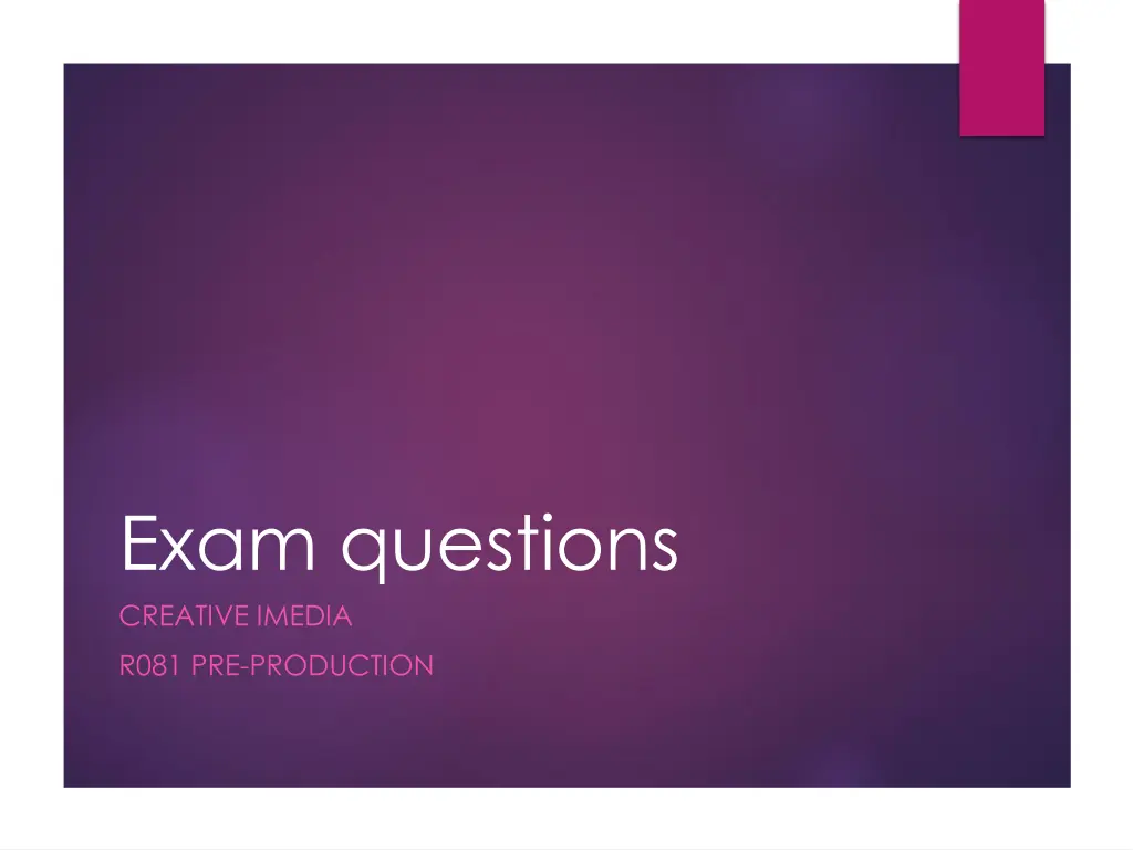 exam questions creative imedia n.w