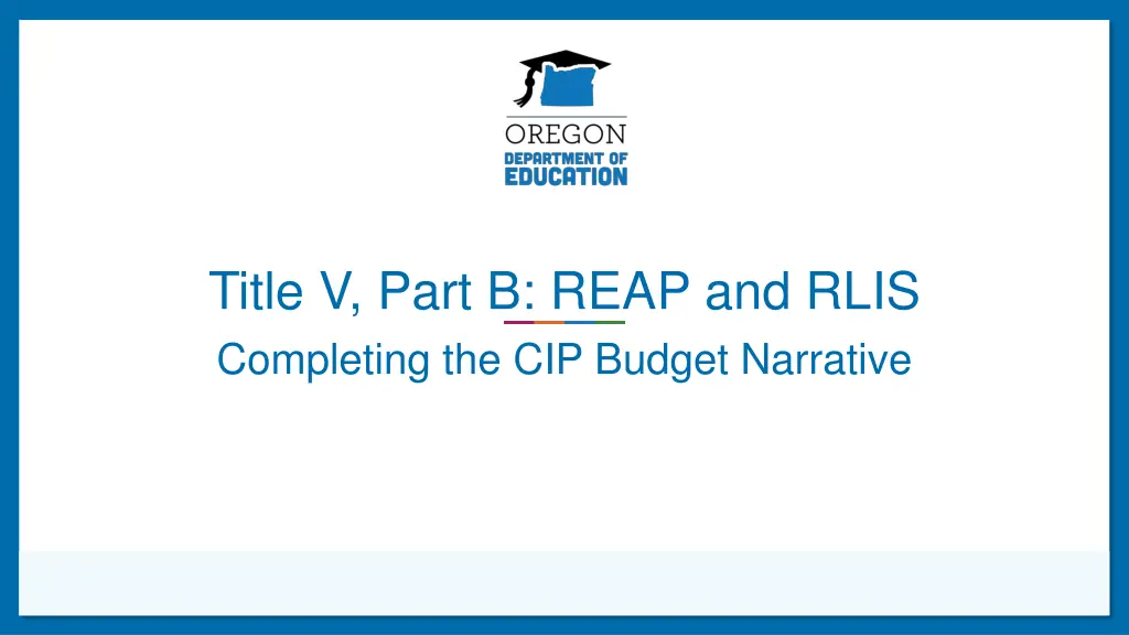 title v part b reap and rlis completing n.w