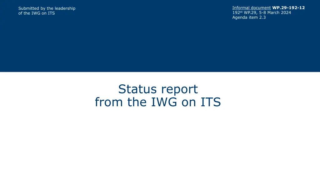 informal document n.w