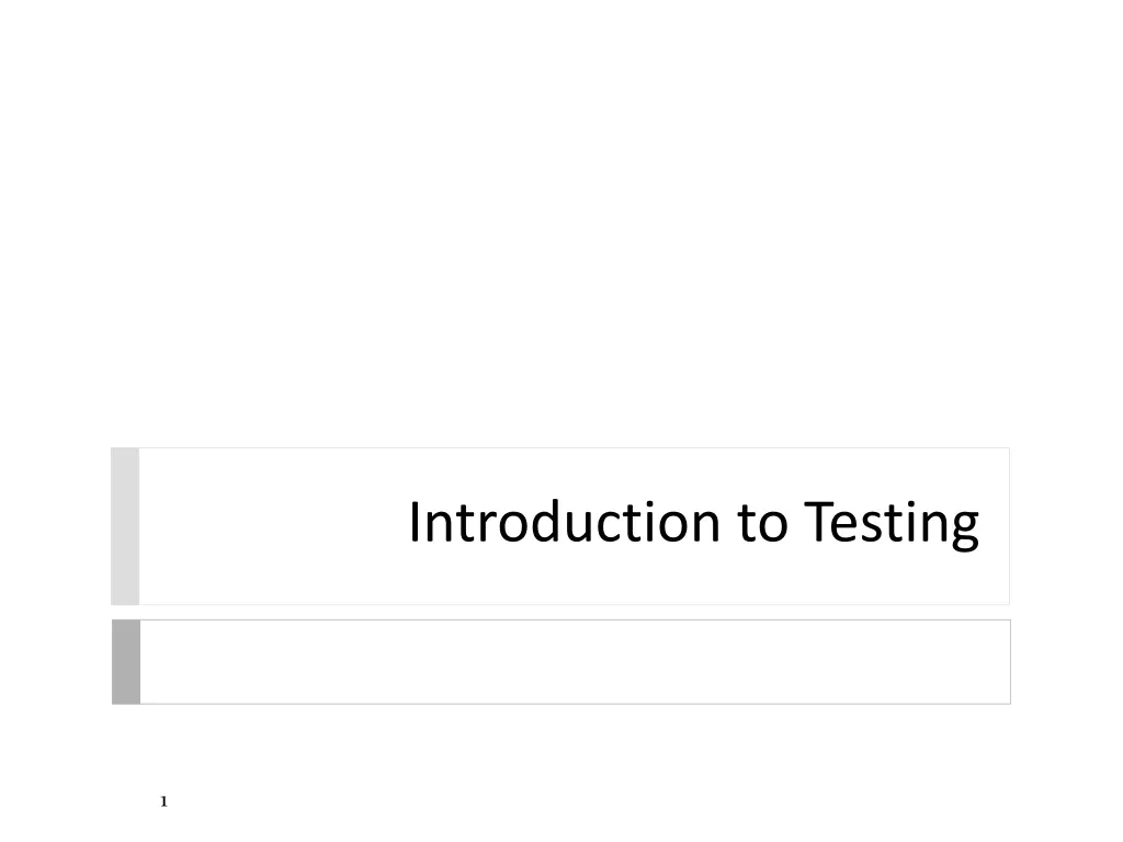 introduction to testing n.w