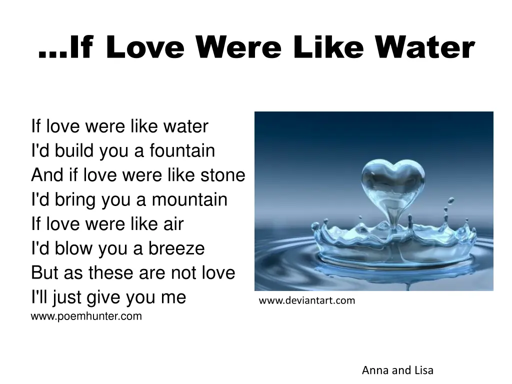 if love were like water n.w