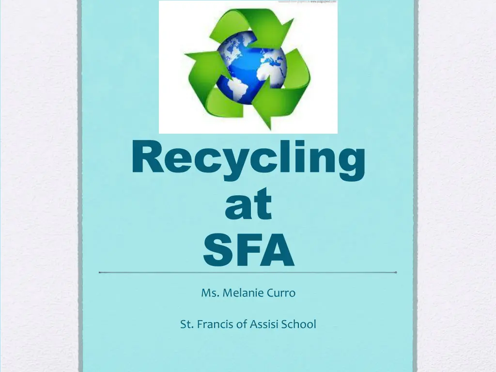 recycling at sfa n.w