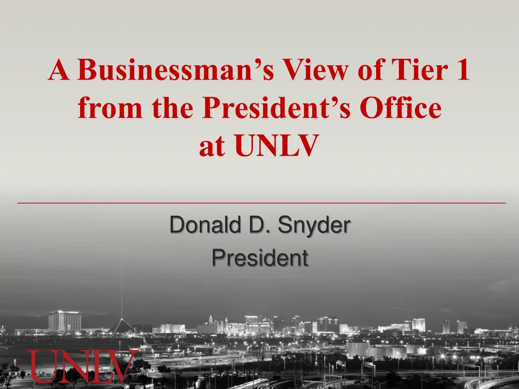 a businessman s view of tier 1 from the president n.w