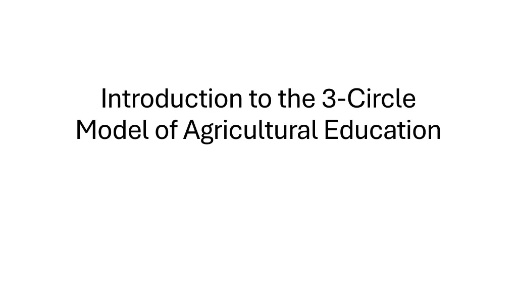 introduction to the 3 circle model n.w