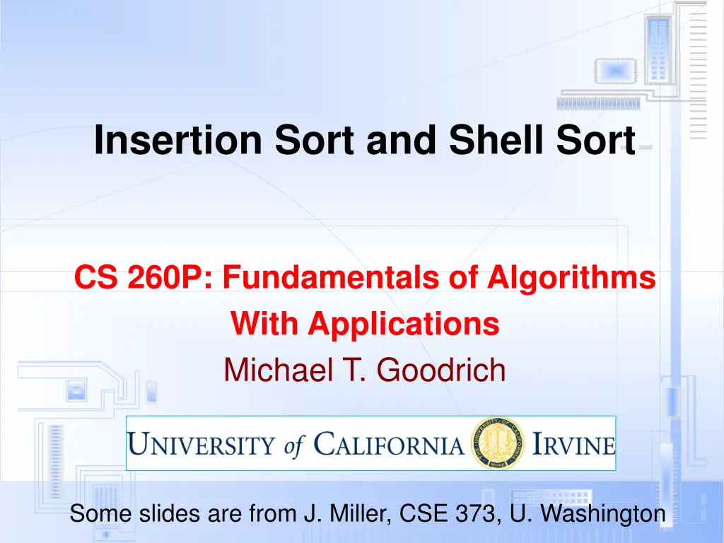 insertion sort and shell sort n.w