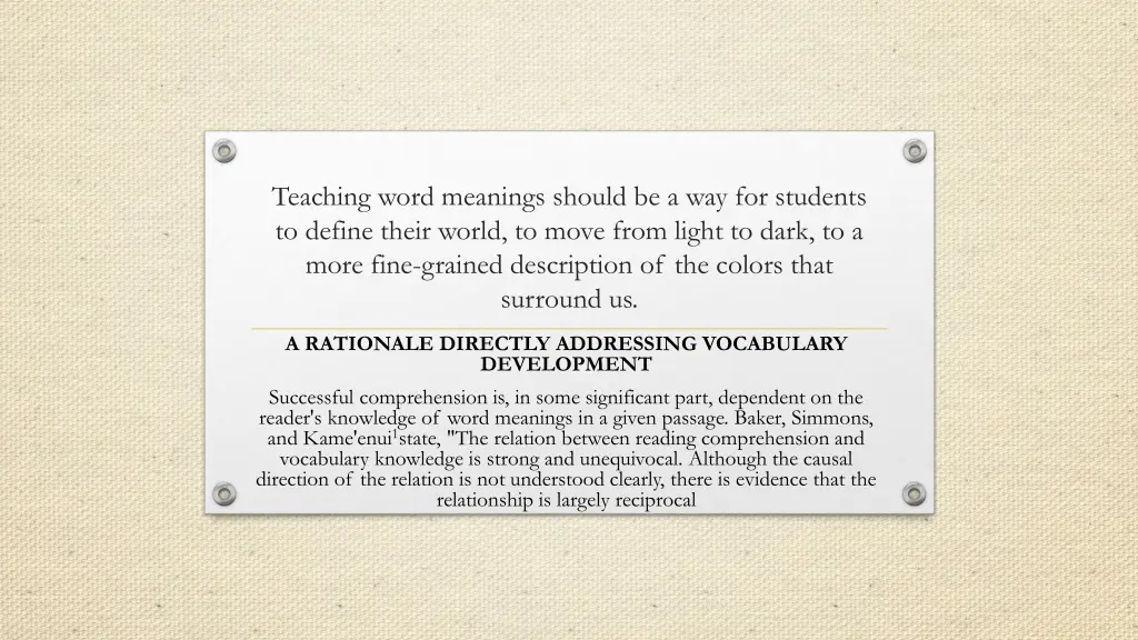 teaching word meanings should n.w