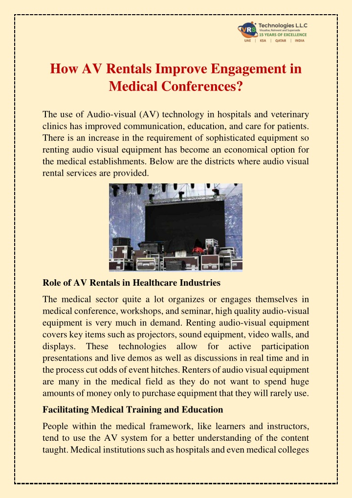 how av rentals improve engagement in medical n.w