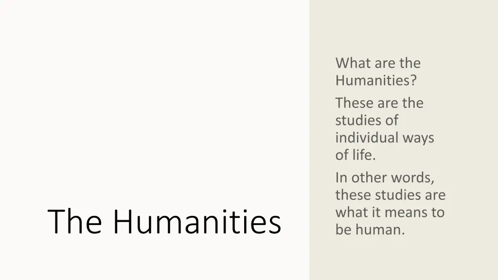 the humanities n.w