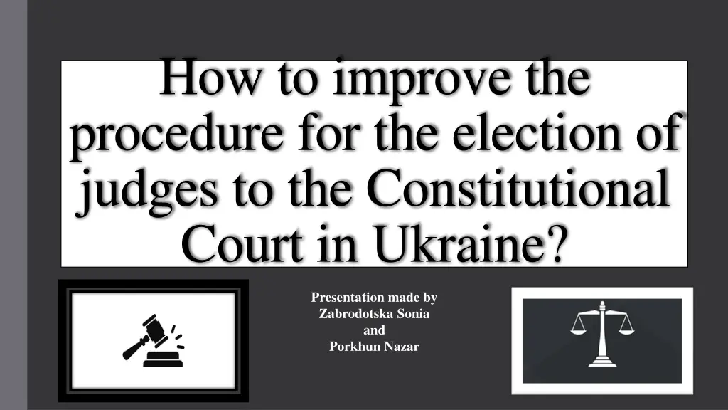 how to improve the procedure for the election n.w