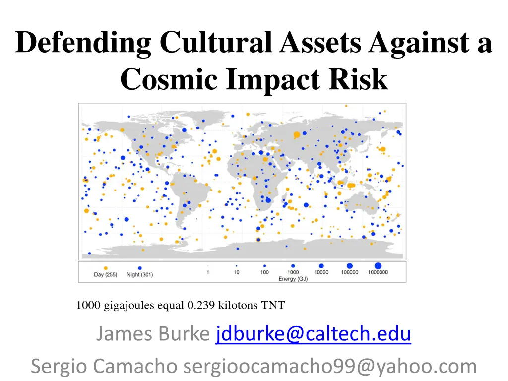 defending cultural assets against a cosmic impact n.w