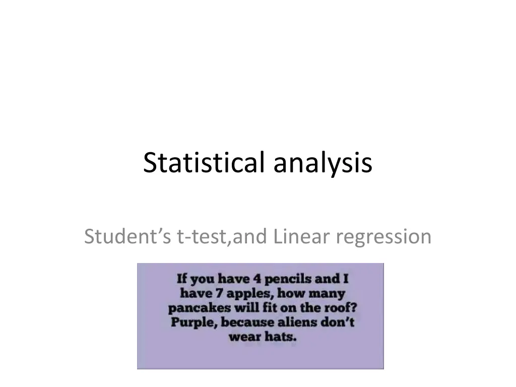 statistical analysis n.w