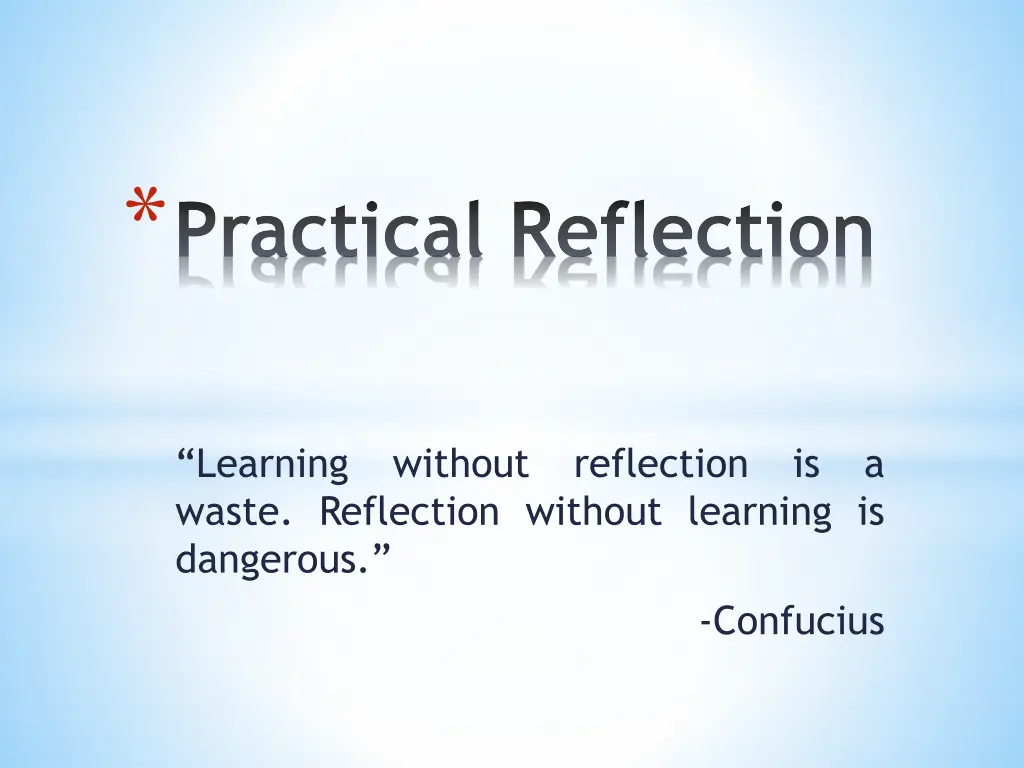 practical reflection n.w