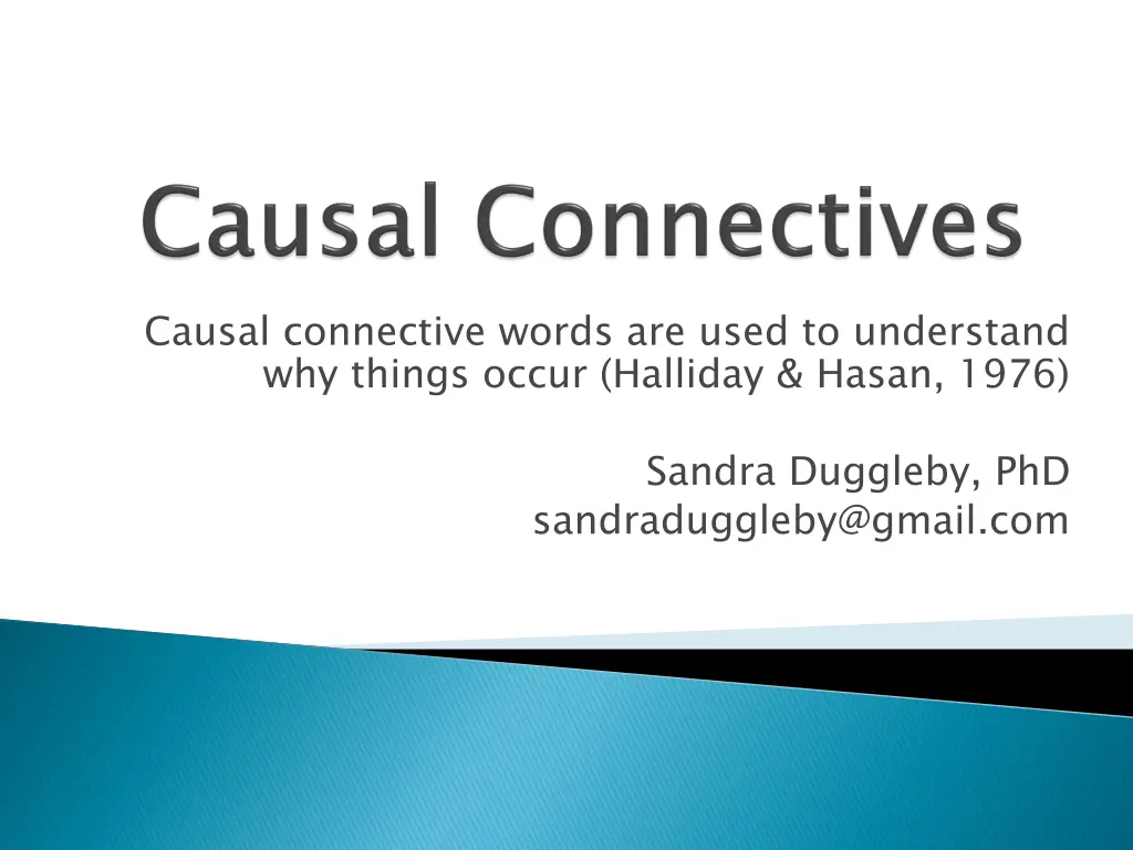 causal connective words are used to understand n.w