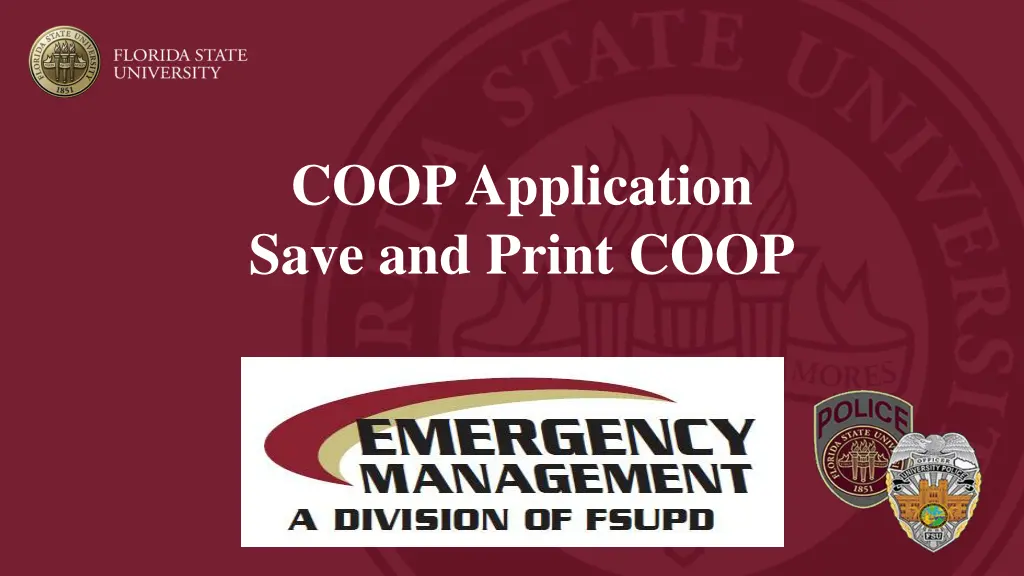 coop application save and print coop n.w
