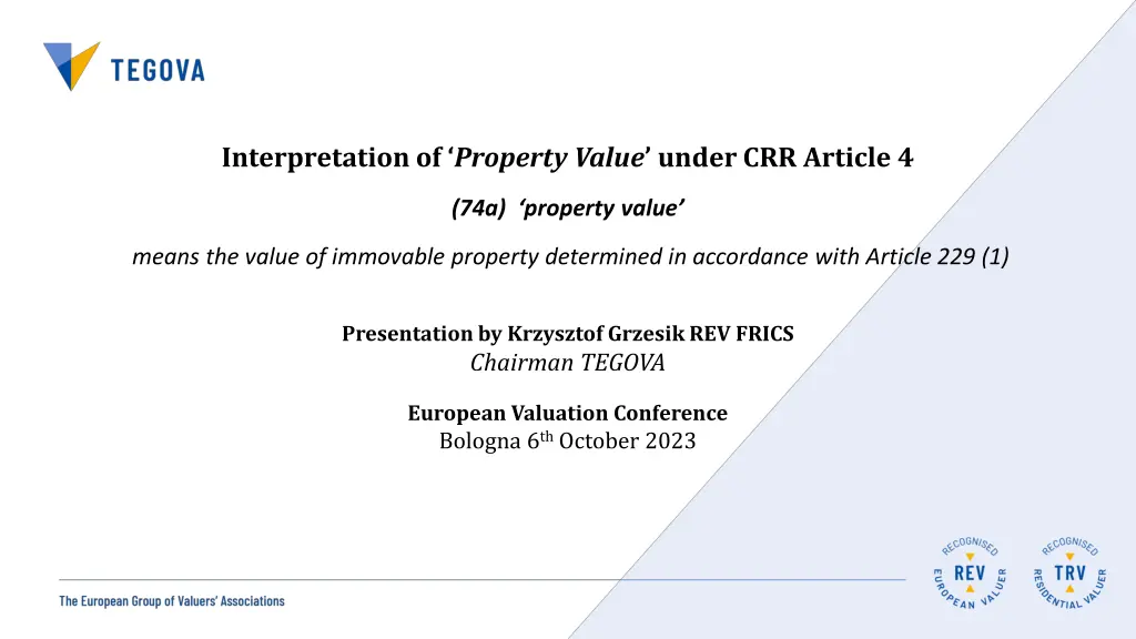 interpretation of property value under n.w