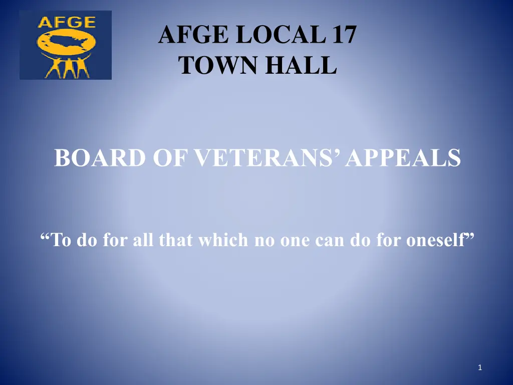 afge local 17 town hall n.w