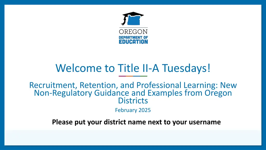 welcome to title ii a tuesdays n.w
