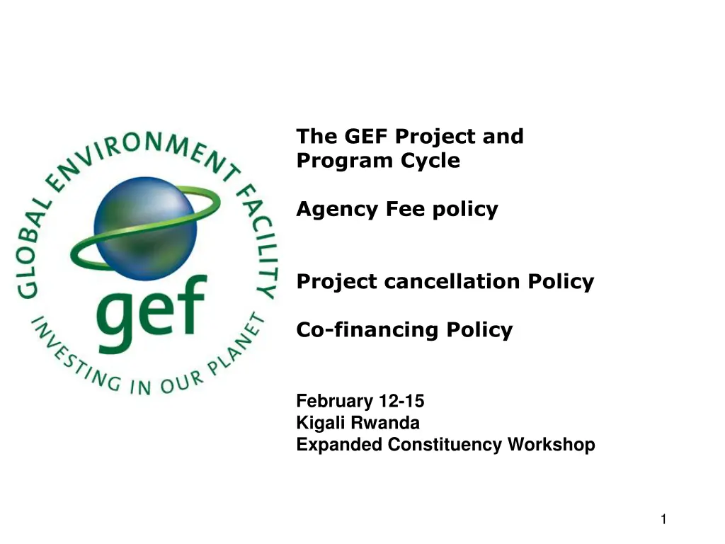 the gef project and program cycle n.w