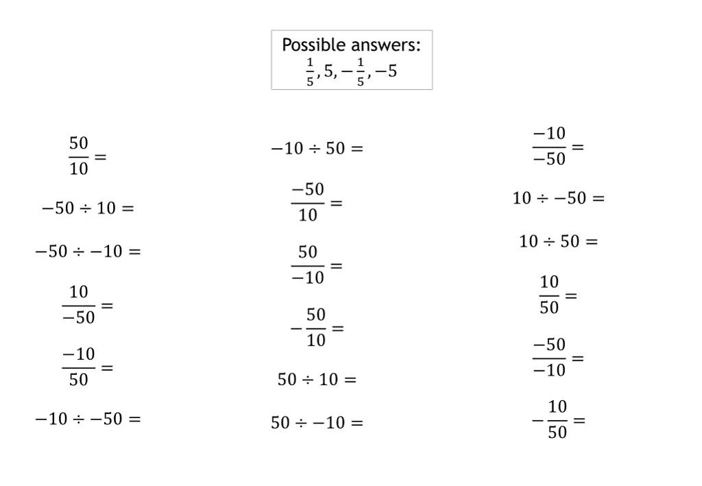 possible answers 1 5 5 1 n.w