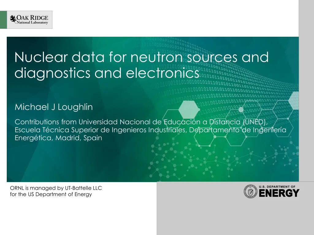 nuclear data for neutron sources and diagnostics n.w