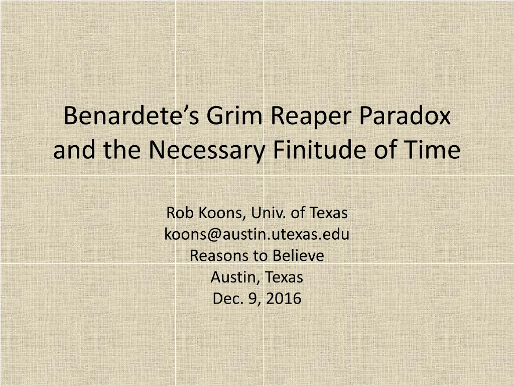 benardete s grim reaper paradox and the necessary n.w
