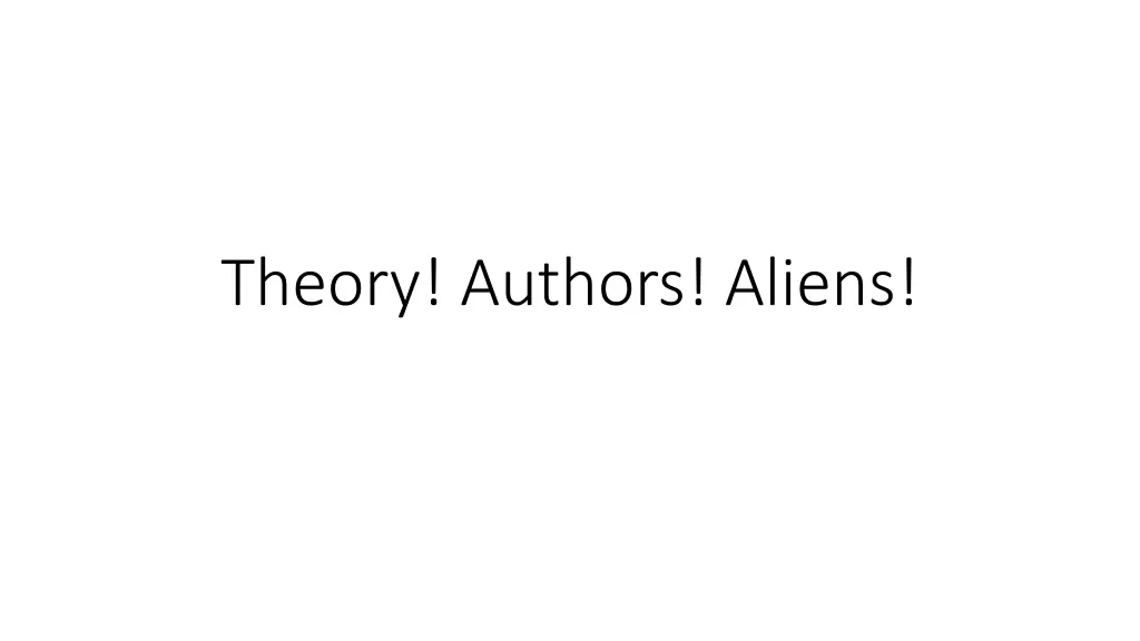 theory authors aliens n.w
