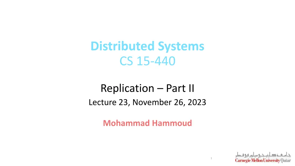 distributed systems cs 15 440 n.w