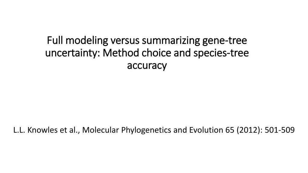 full modeling versus summarizing gene full n.w