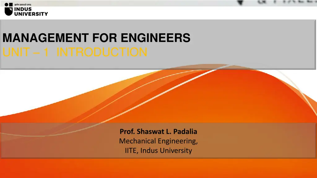 management for engineers unit 1 introduction n.w