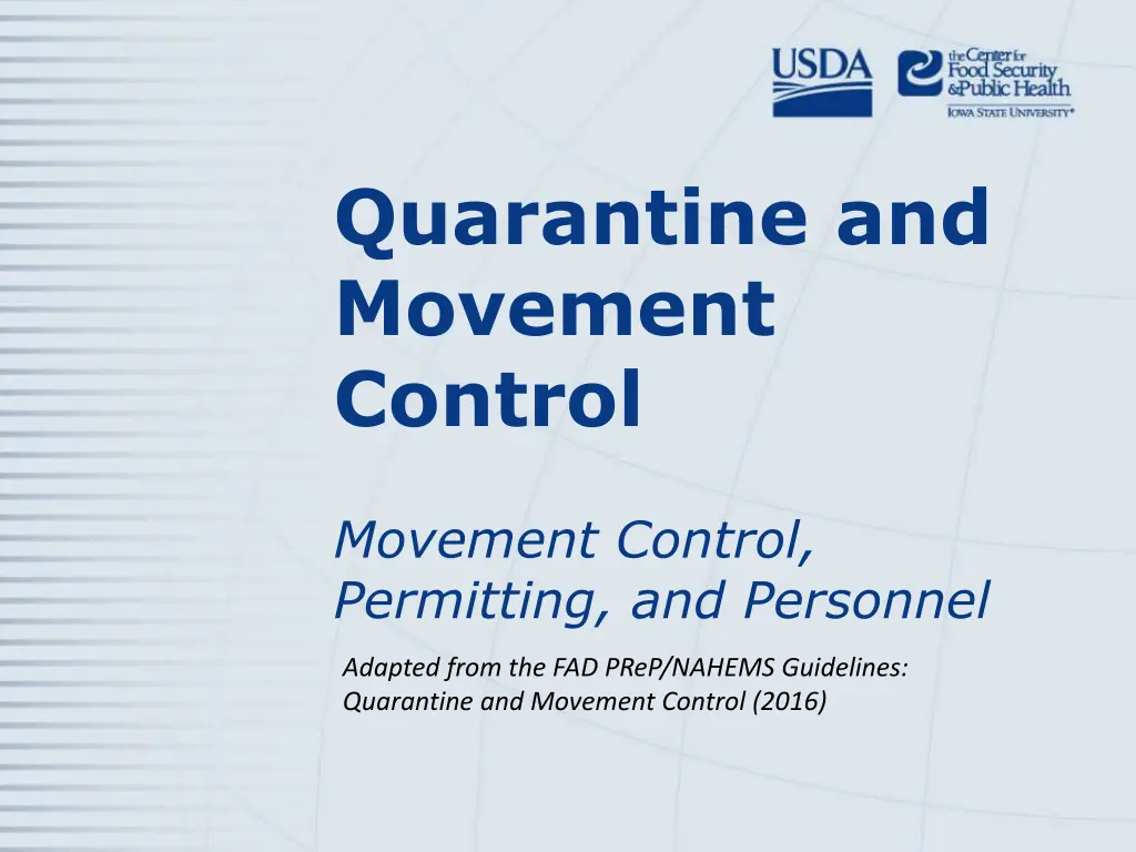 quarantine and movement control n.w