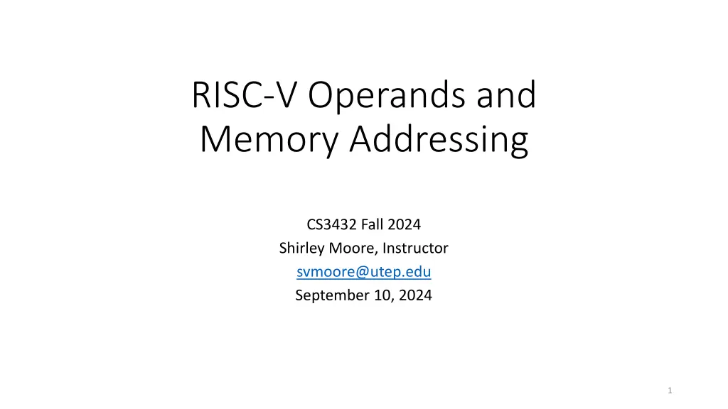 risc v operands and memory addressing n.w
