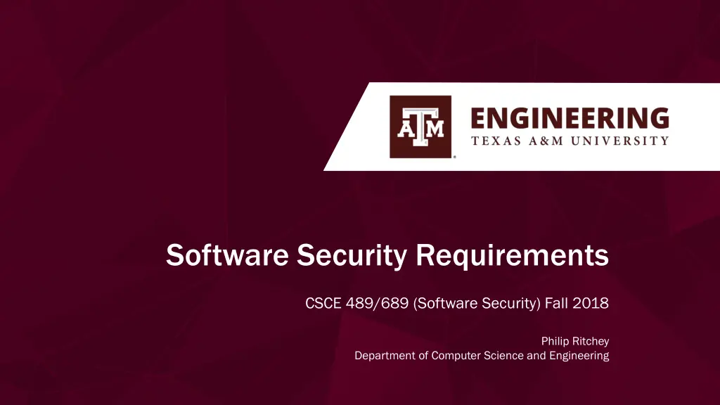 software security requirements n.w
