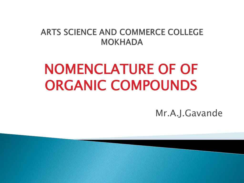 nomenclature of of organic compounds n.w