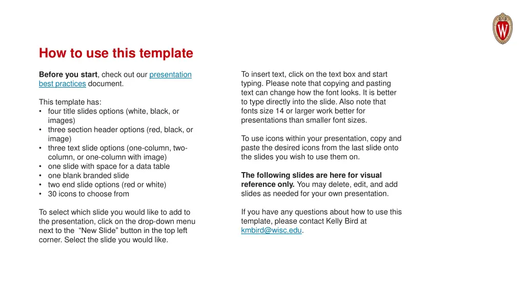 how to use this template n.w