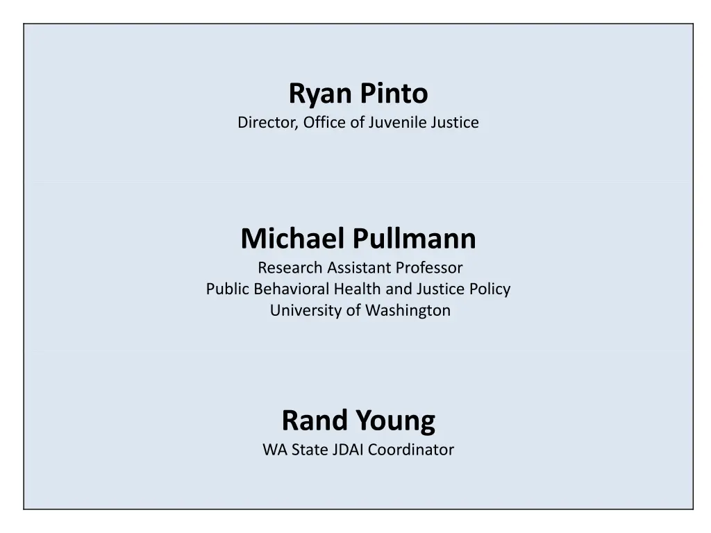 ryan pinto director office of juvenile justice n.w