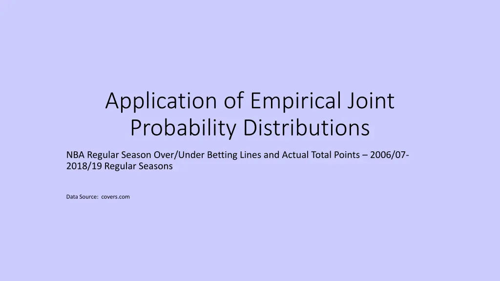 application of empirical joint probability n.w