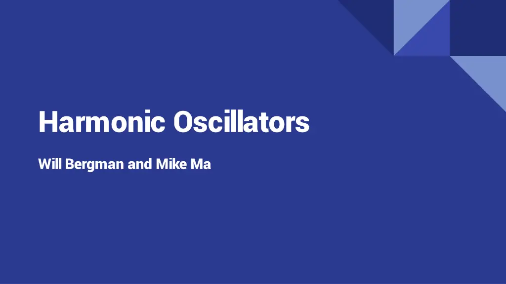 harmonic oscillators n.w