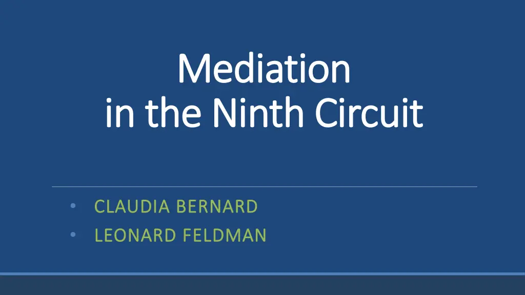 mediation mediation in the ninth circuit n.w