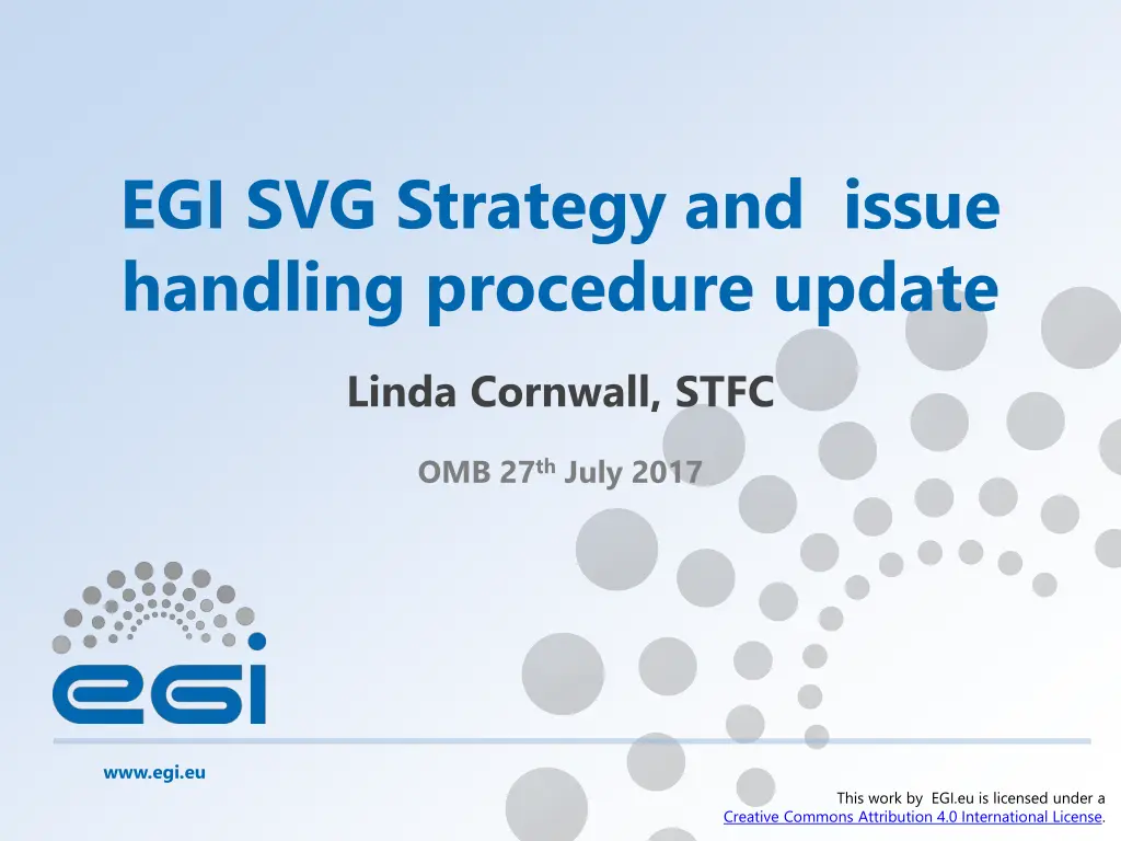 egi svg strategy and issue handling procedure n.w